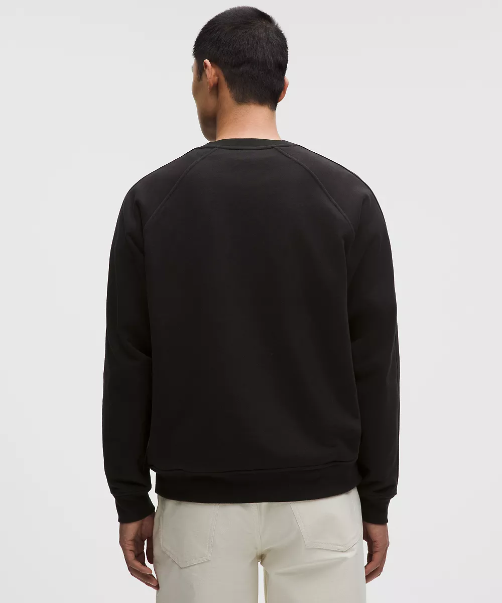 Sweat col rond en molleton français — Black, view 3