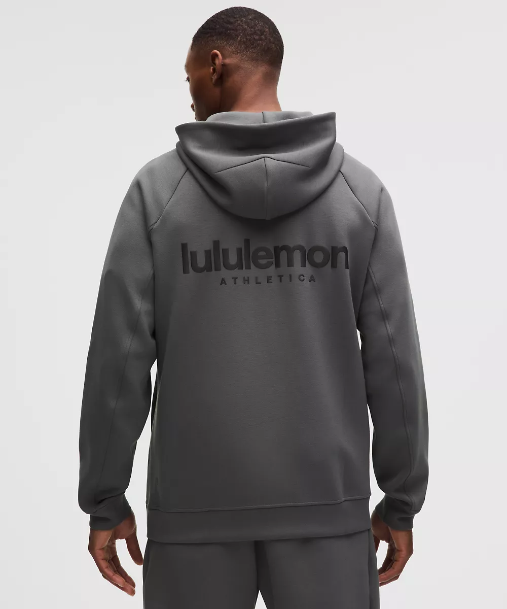 Sweat à capuche Smooth Spacer coupe classique *Wordmark — Onyx Grey, view 3