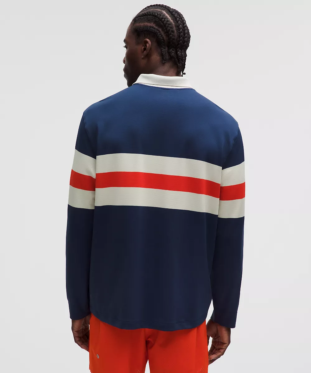 Metal Vent Tech polo coupe décontractée — Varsity Stripe Club Blue/Light Ivory/Oxford Red, view 3