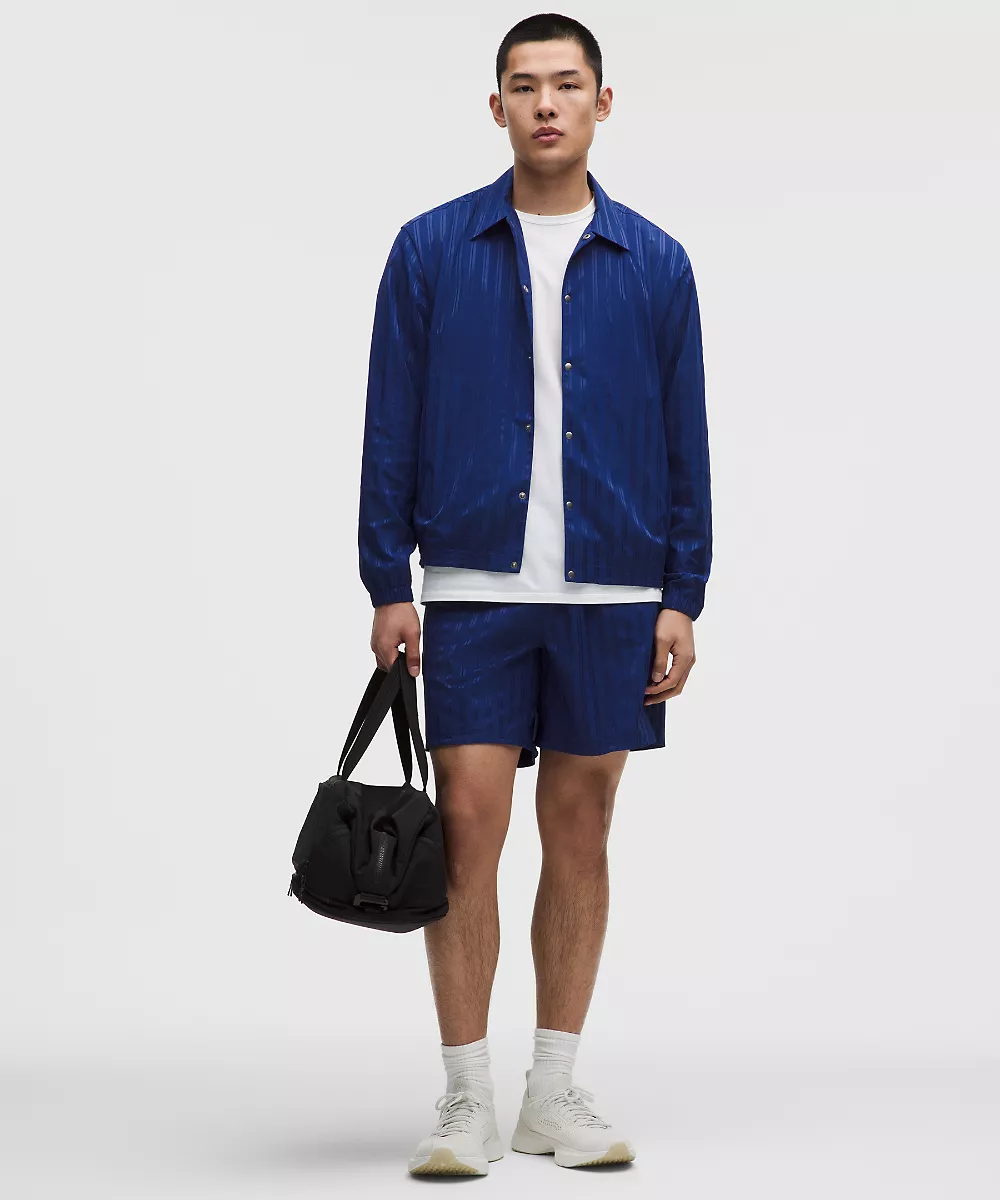 Veste Coaches en satin rayé — Impact Stripe Clubhouse Blue, view 2