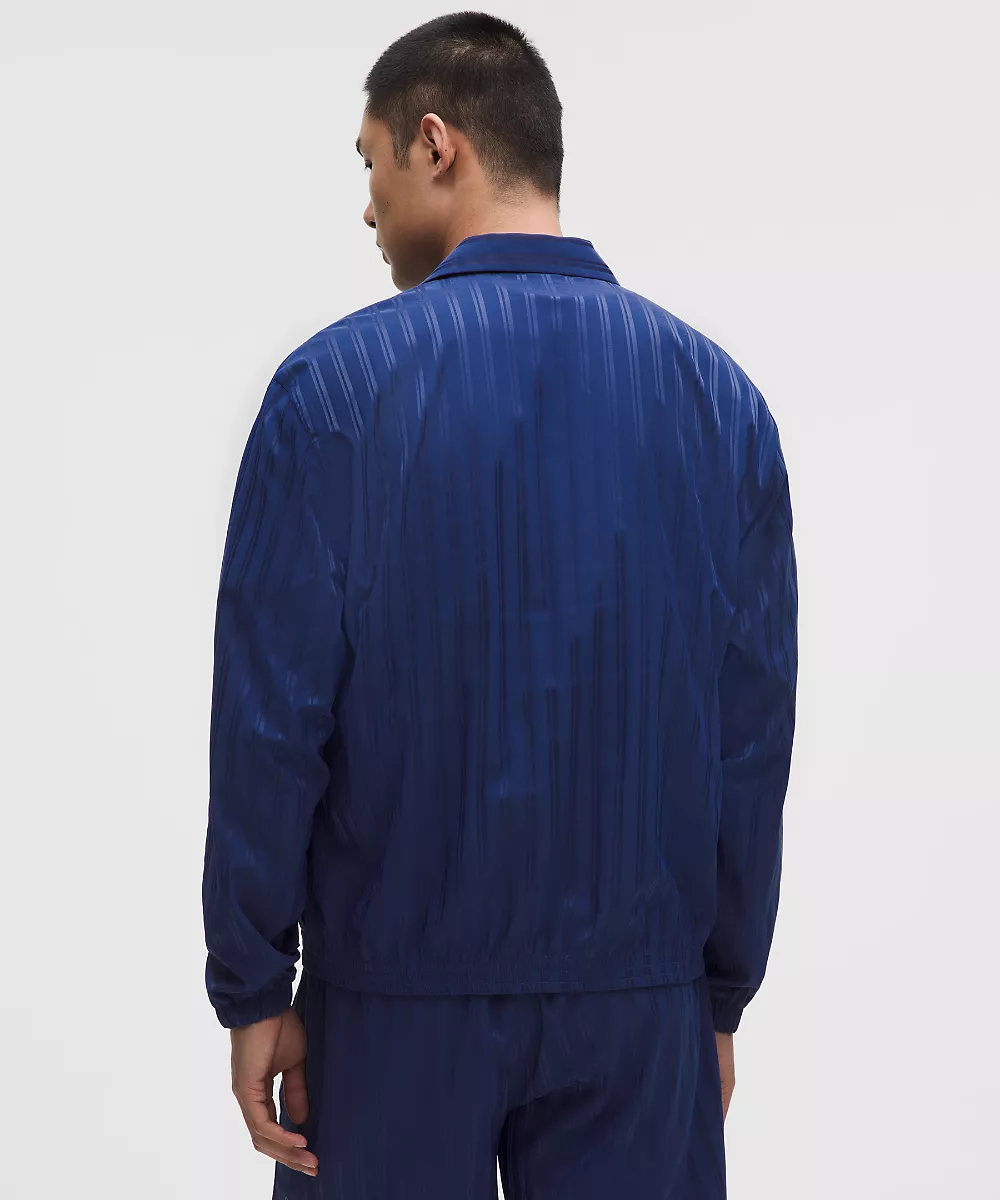 Veste Coaches en satin rayé — Impact Stripe Clubhouse Blue, view 3