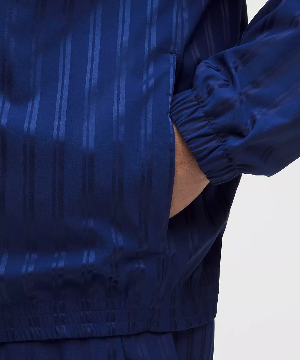 Veste Coaches en satin rayé — Impact Stripe Clubhouse Blue, view 5