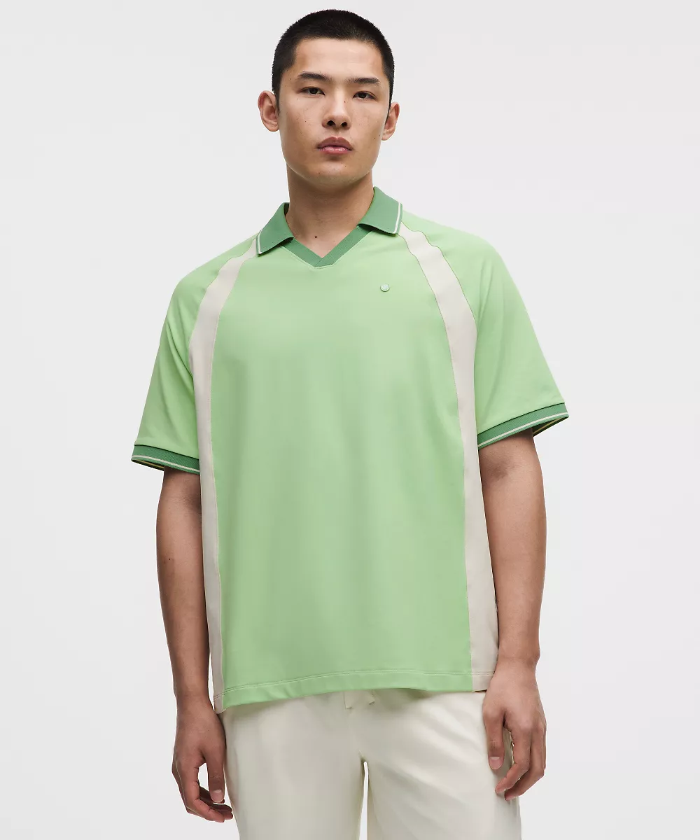 Polo de golf anti-UV coupe décontractée — Kale Krush/Light Ivory/Canteen Green, view 1
