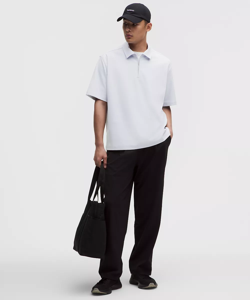 Polo oversize Daydrift à col zippé — Starch Blue, view 1