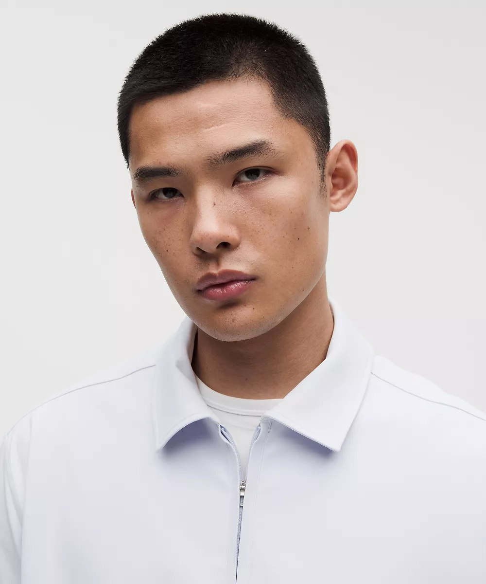 Polo oversize Daydrift à col zippé — Starch Blue, view 2