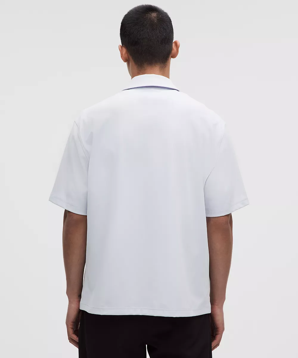 Polo oversize Daydrift à col zippé — Starch Blue, view 3