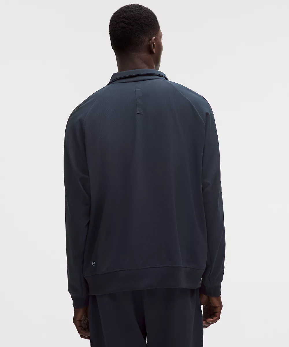 Veste de survêtement en piqué coupe décontractée — True Navy, view 3