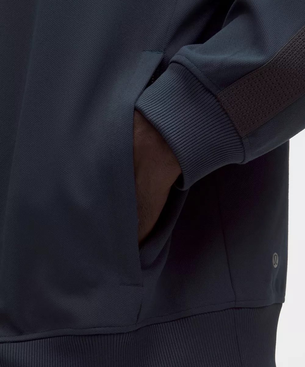 Veste de survêtement en piqué coupe décontractée — True Navy, view 5