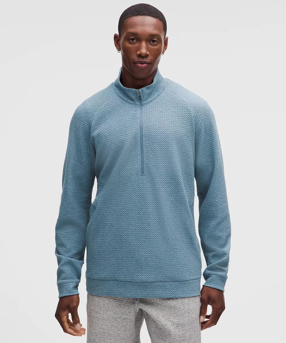 Demi-zip Ease The Day — HEATHERED STEEL BLUE/Black, view 1