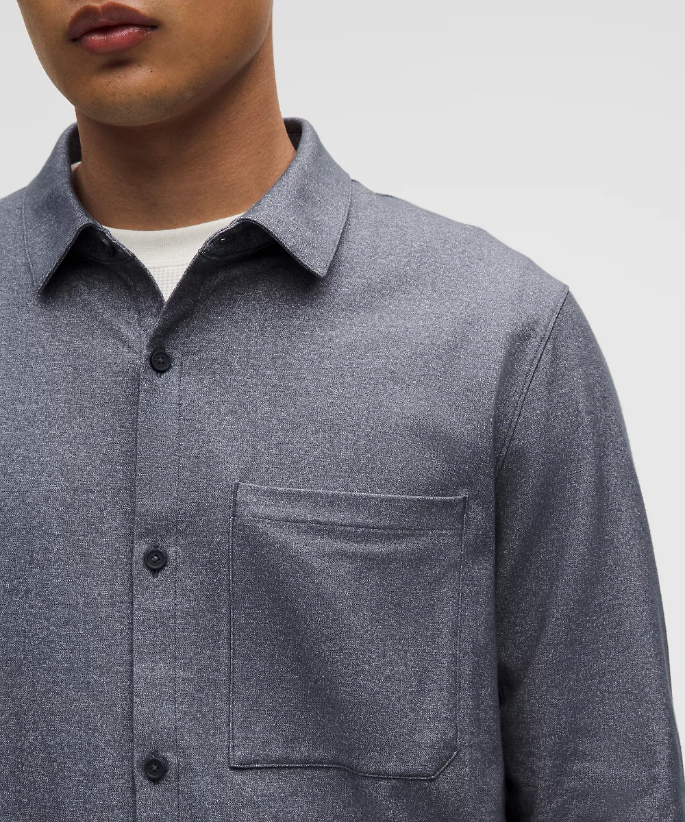Surchemise tissée brossée — Heathered True Navy, view 5