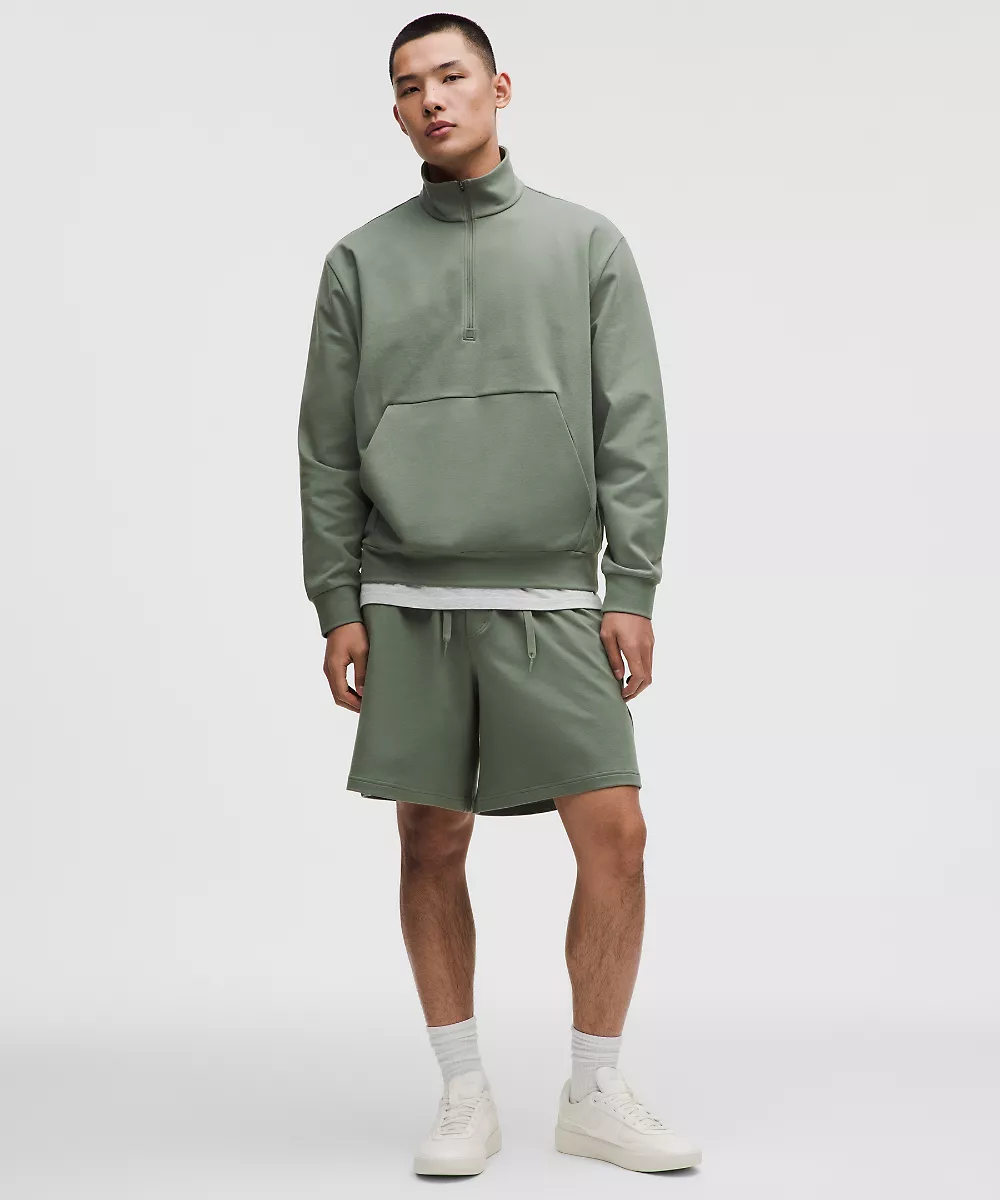 Sweat demi-zip en jersey doux épais — Willow Leaf, view 2