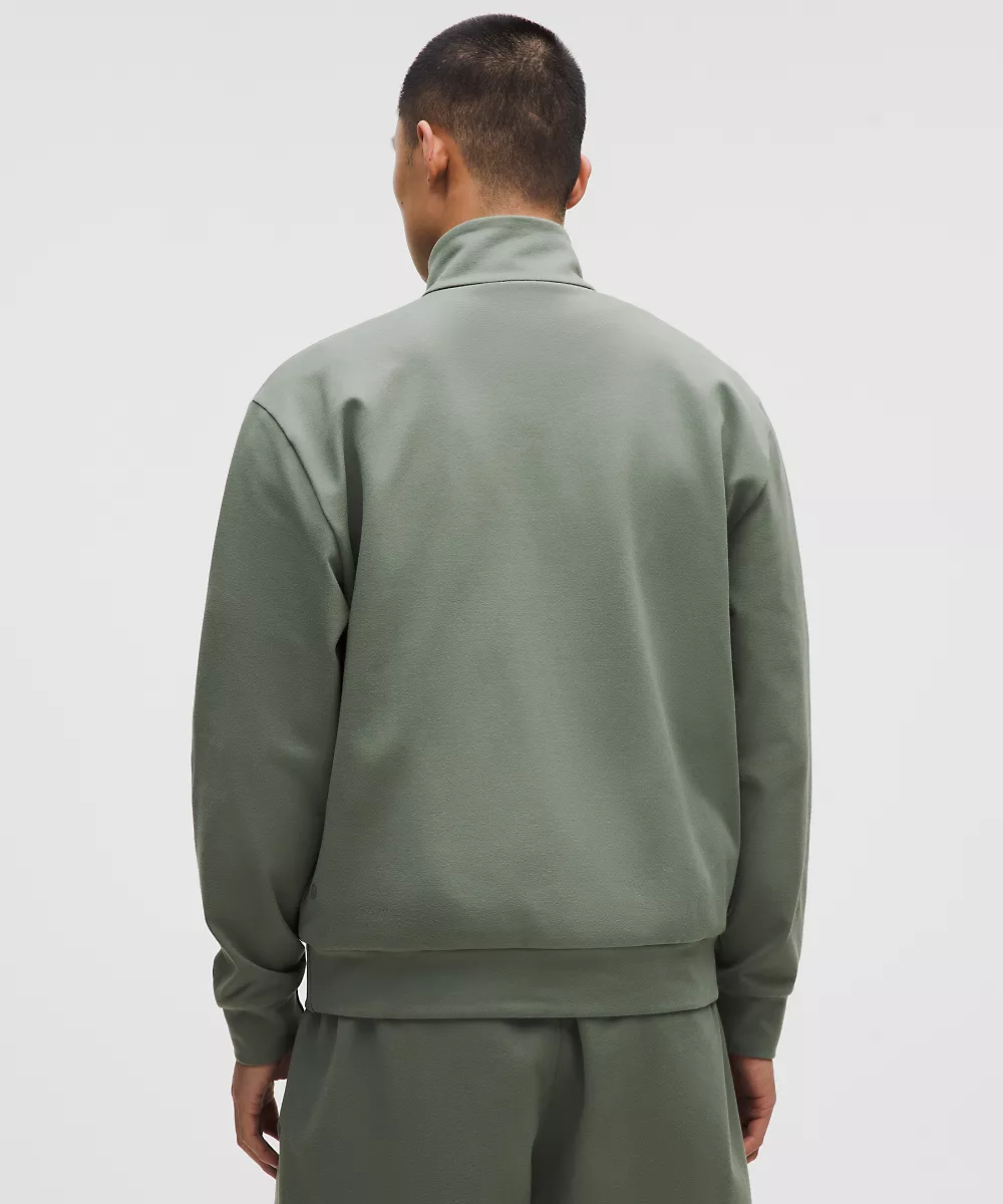 Sweat demi-zip en jersey doux épais — Willow Leaf, view 3