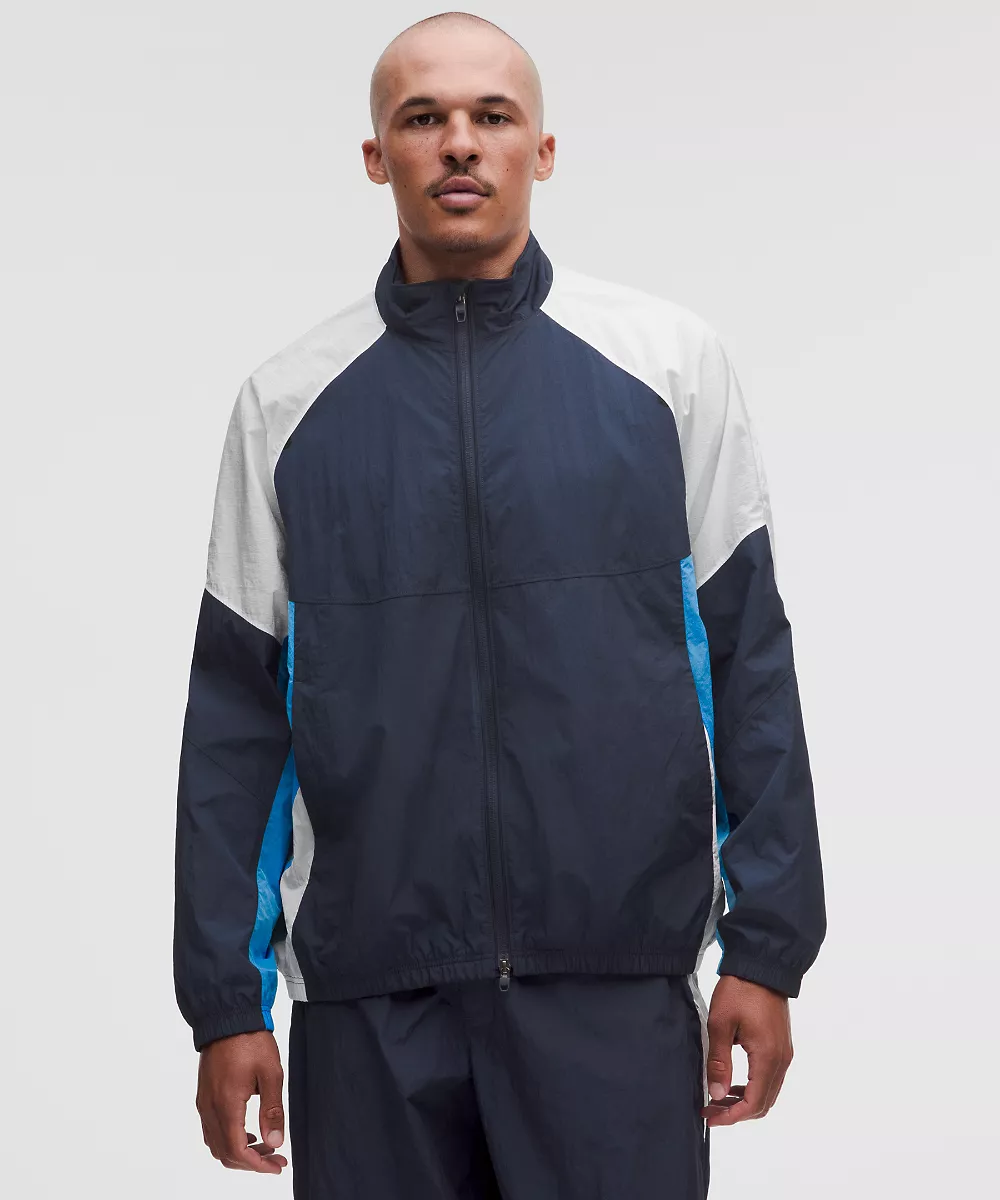 Veste de survêtement oversize en nylon — Club Blue/White/Ocean Wave, view 1