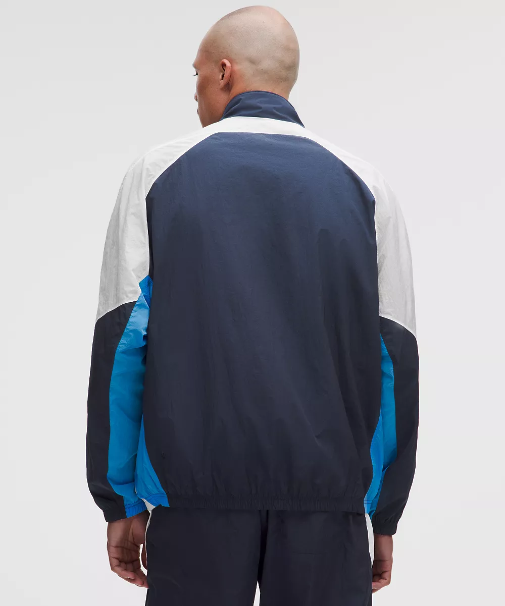 Veste de survêtement oversize en nylon — Club Blue/White/Ocean Wave, view 3