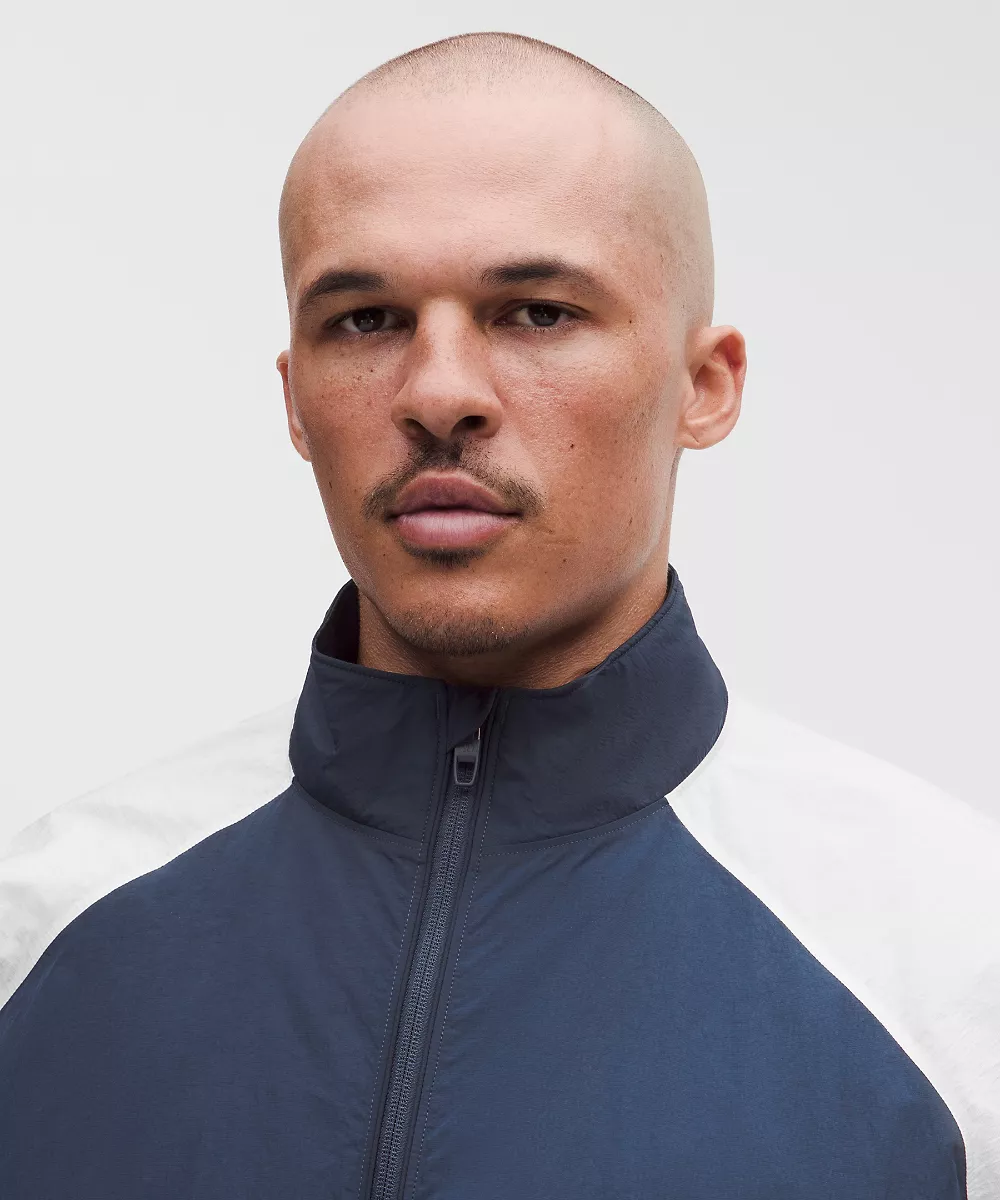 Veste de survêtement oversize en nylon — Club Blue/White/Ocean Wave, view 4