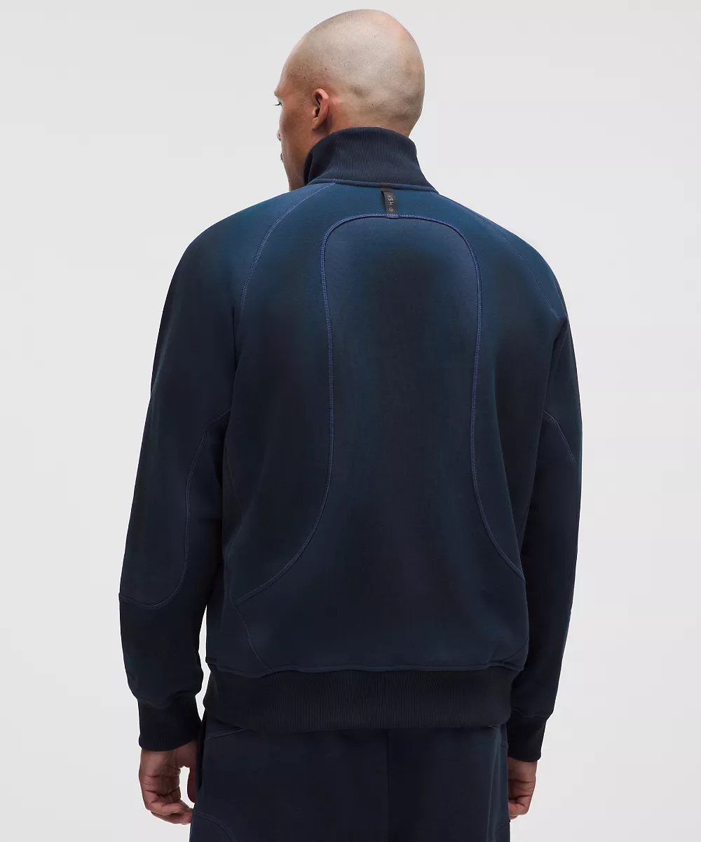 Veste zippée en molleton français délavé *SLNSH Collection — Sun Fade True Navy, view 3