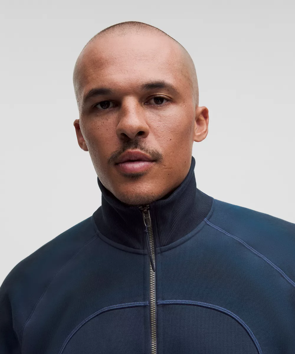Veste zippée en molleton français délavé *SLNSH Collection — Sun Fade True Navy, view 4