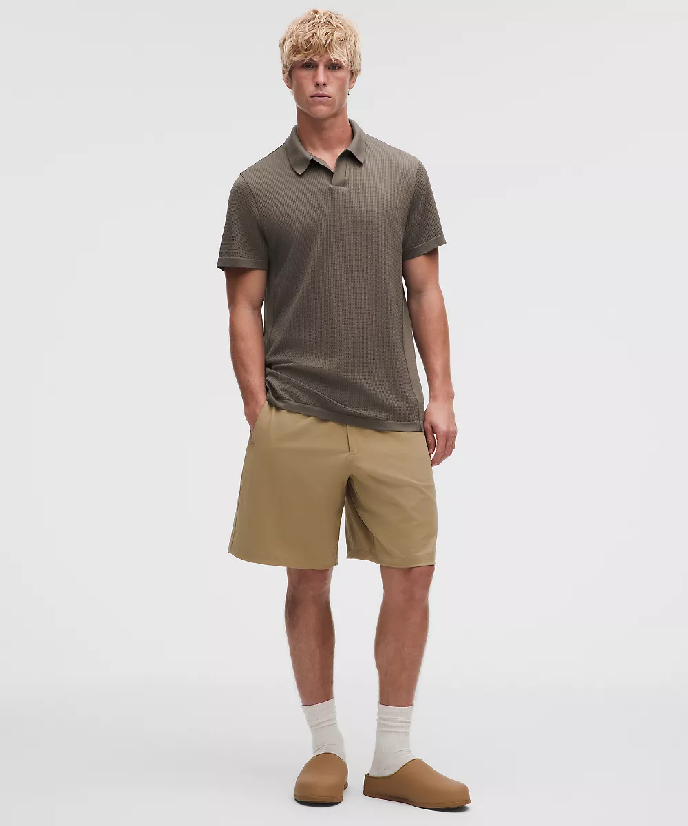 Polo texturé sans coutures — Oakwood Tan/Nomad, view 2