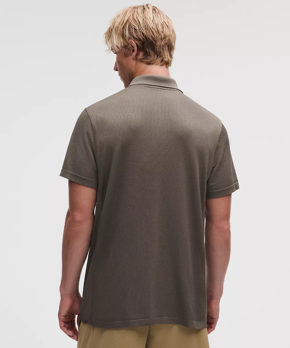 Polo texturé sans coutures — Oakwood Tan/Nomad, view 3