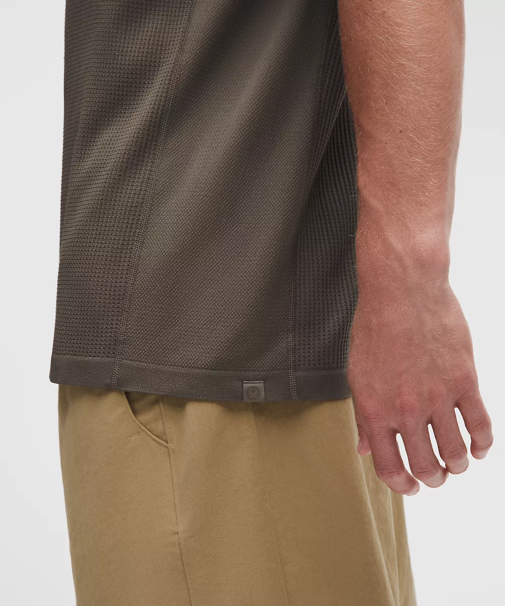 Polo texturé sans coutures — Oakwood Tan/Nomad, view 5