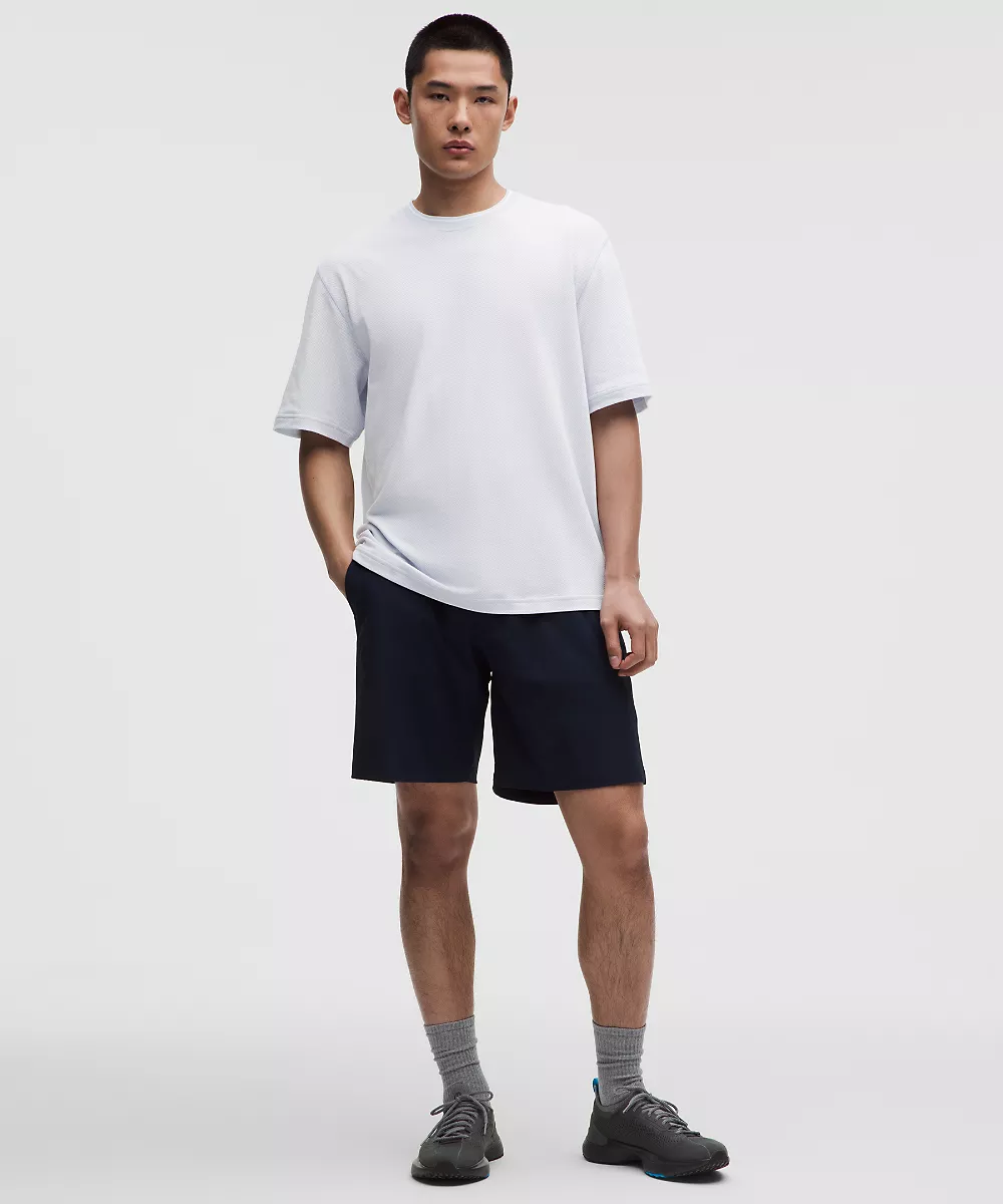Chemise en jersey tricoté mesh manches courtes — Starch Blue, view 2