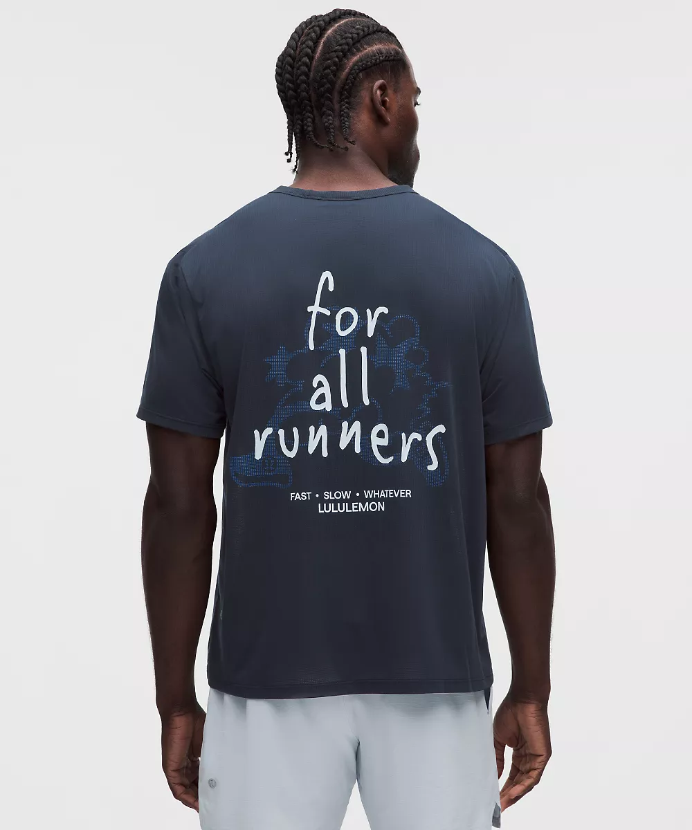 Mile Maker chemise en mesh manches courtes *For All Runners — True Navy, view 3