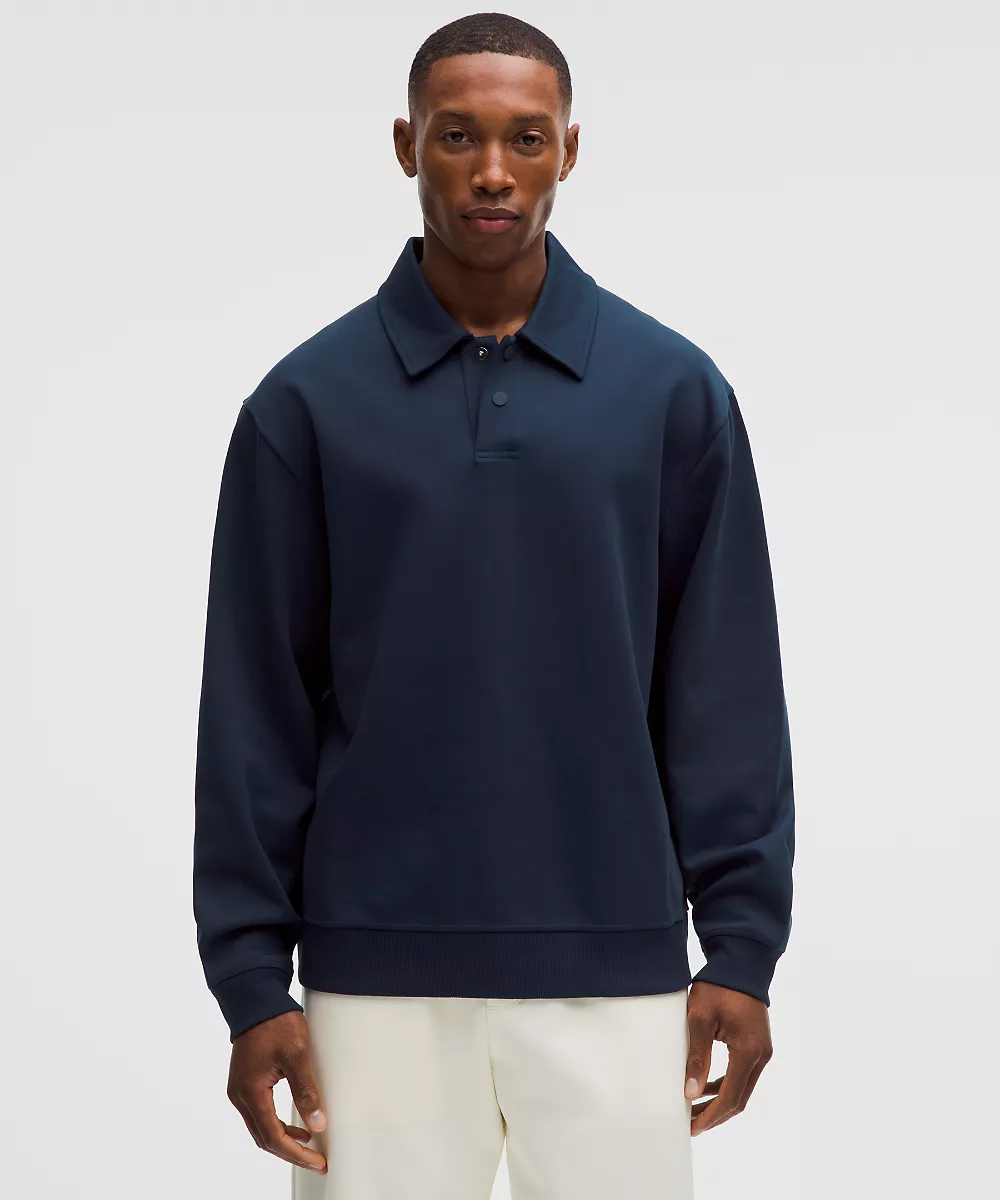 Grand Standard polo manches longues — True Navy, view 1
