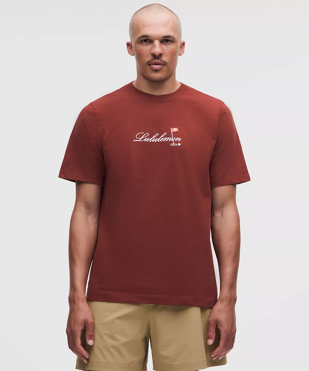 T-shirt en coton épais coupe classique *Golf Flag — Cranberry Charm, view 1