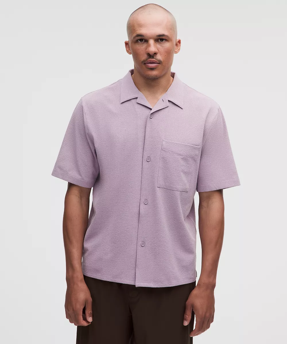 Chemise à col camp Airing Easy *Texturé — Lotus Lavender, view 1
