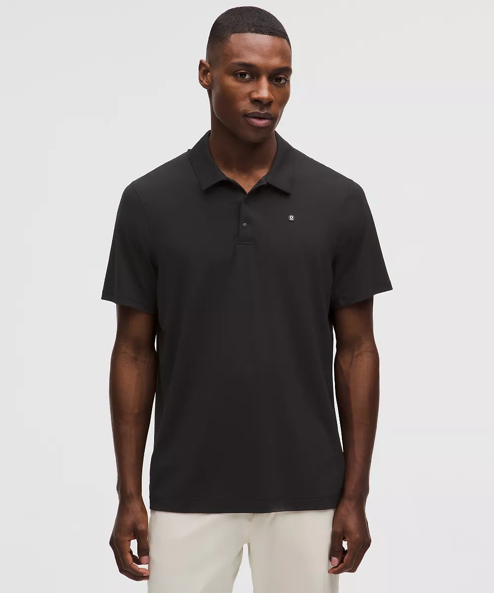 Polo de sport logo manches courtes — Black, view 1