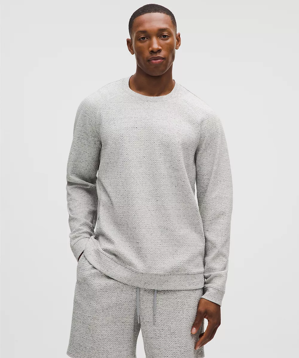 Sweat col rond Ease The Day — Heathered Melody Light Grey/Black, view 1