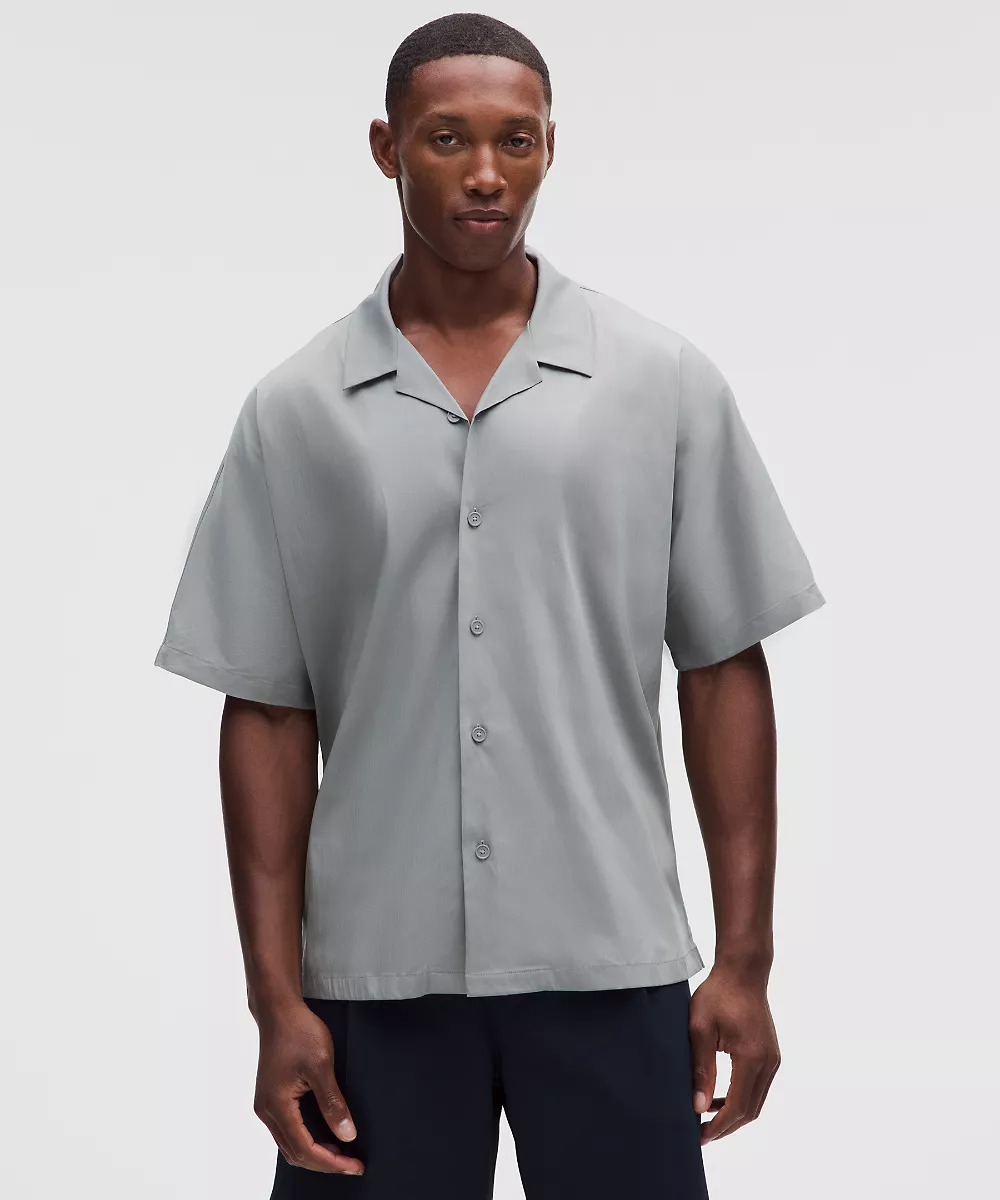 Chemise légère à col camp — Feather Grey, view 2