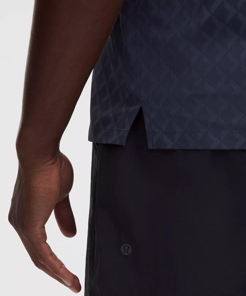 Chemise légère à col camp — Square Diamond Screen Navy Multi, view 5