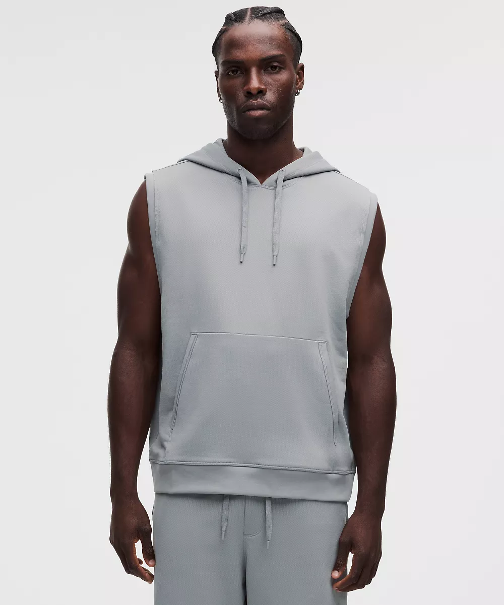 Sweat à capuche de sport sans manches Warm-Up — Feather Grey, view 1
