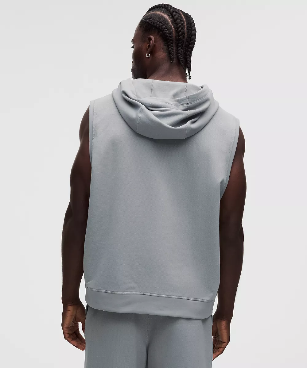 Sweat à capuche de sport sans manches Warm-Up — Feather Grey, view 3