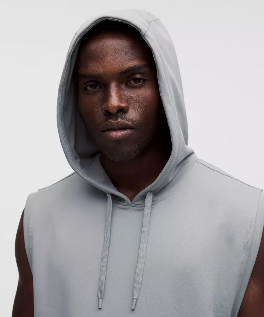 Sweat à capuche de sport sans manches Warm-Up — Feather Grey, view 4