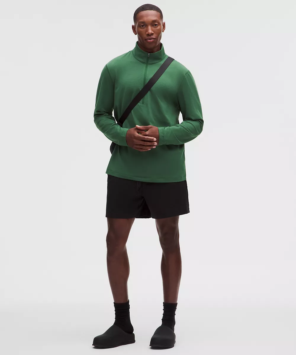 Sweat demi-zip en jersey doux et mesh — Green Cove, view 2