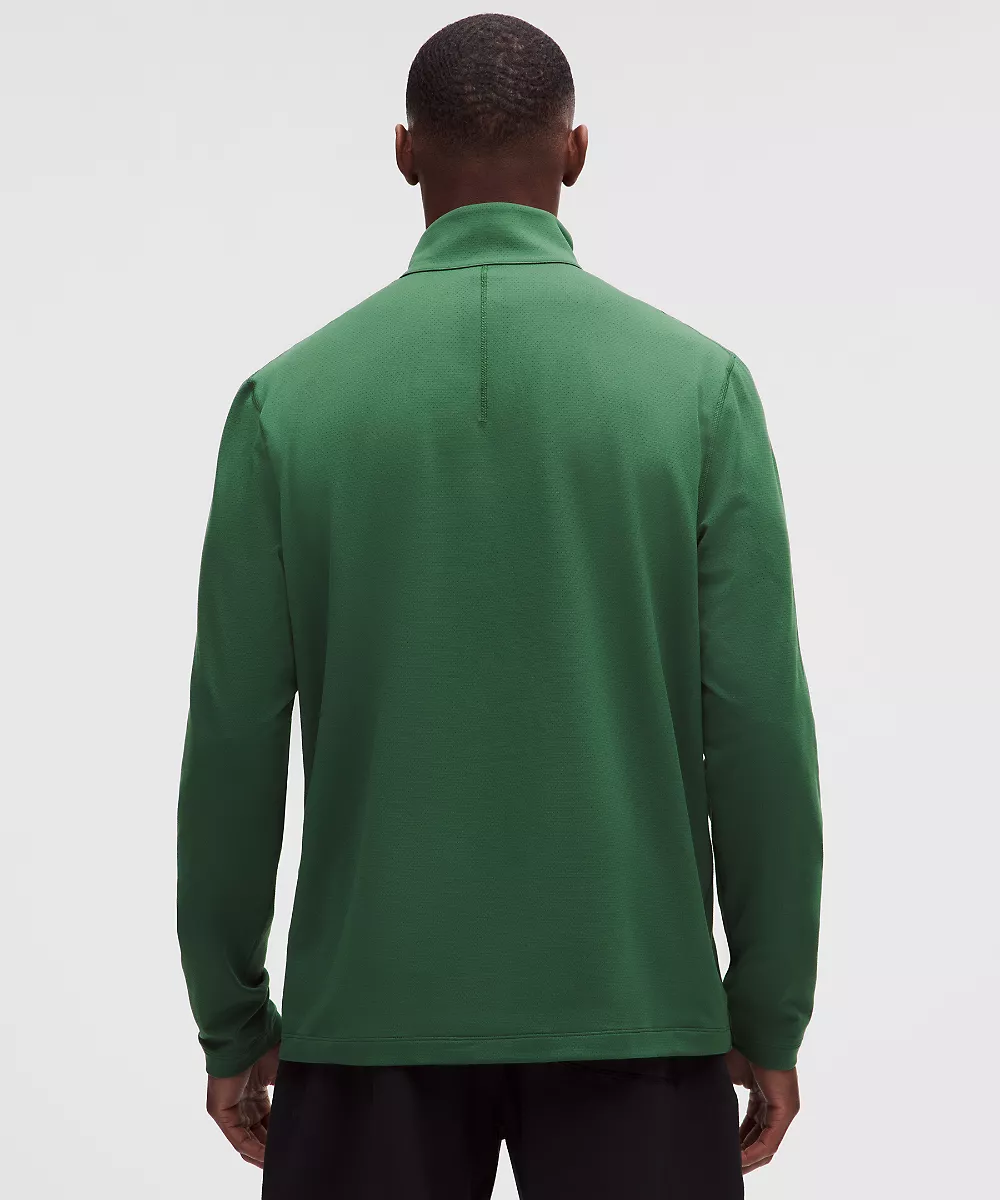 Sweat demi-zip en jersey doux et mesh — Green Cove, view 3