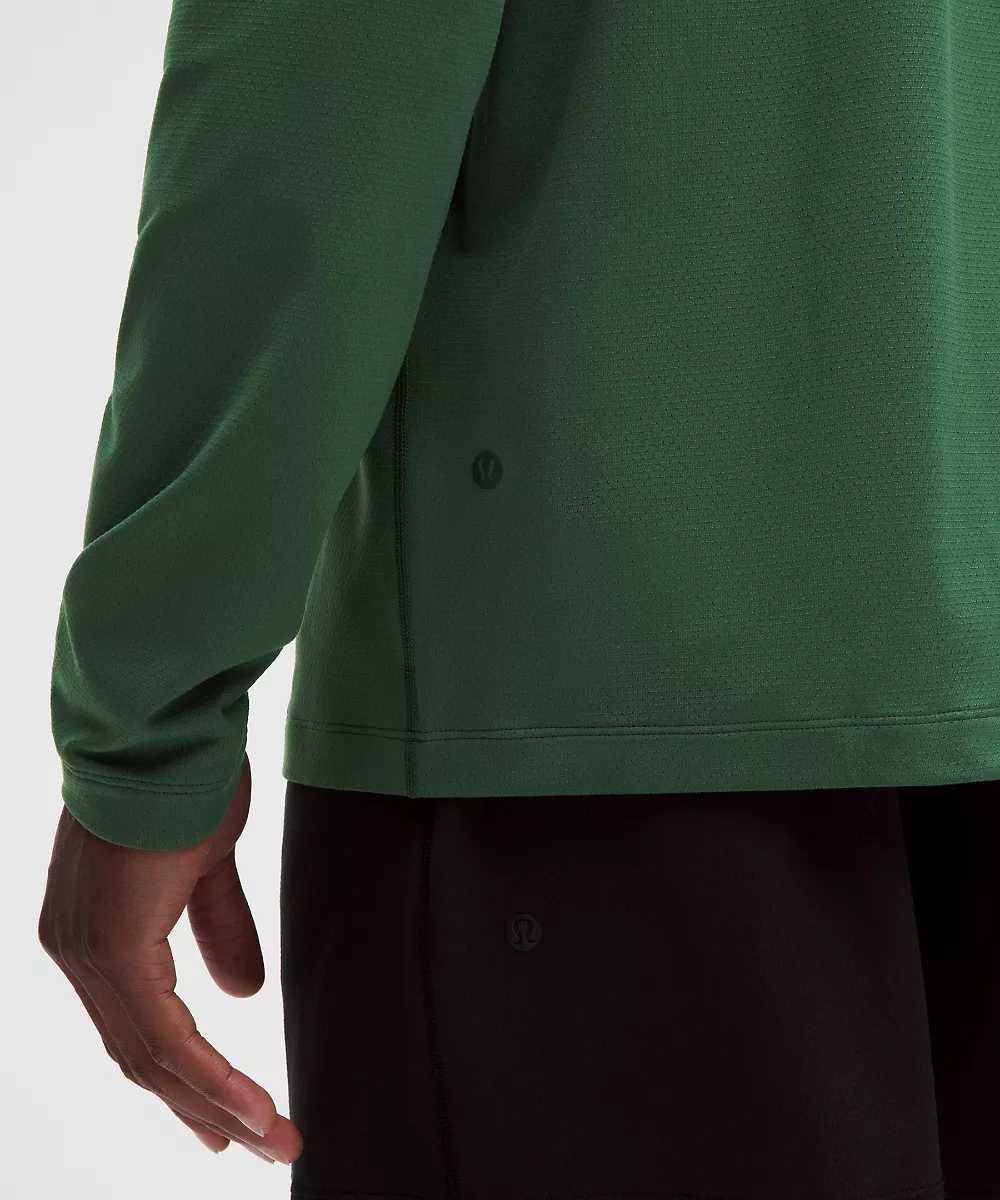 Sweat demi-zip en jersey doux et mesh — Green Cove, view 5