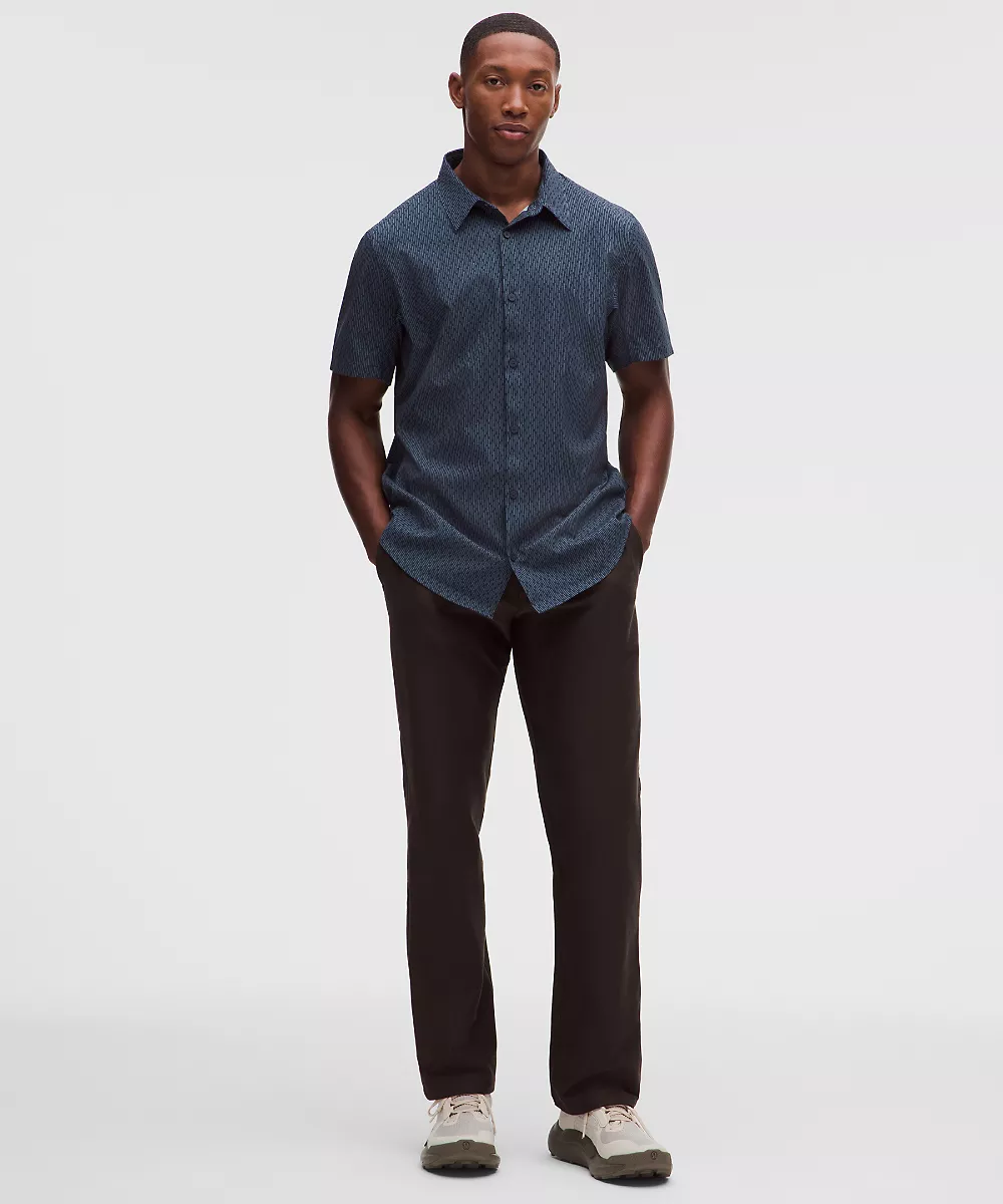 Chemise manches courtes Airing Easy — Grid Drift Navy Multi, view 2