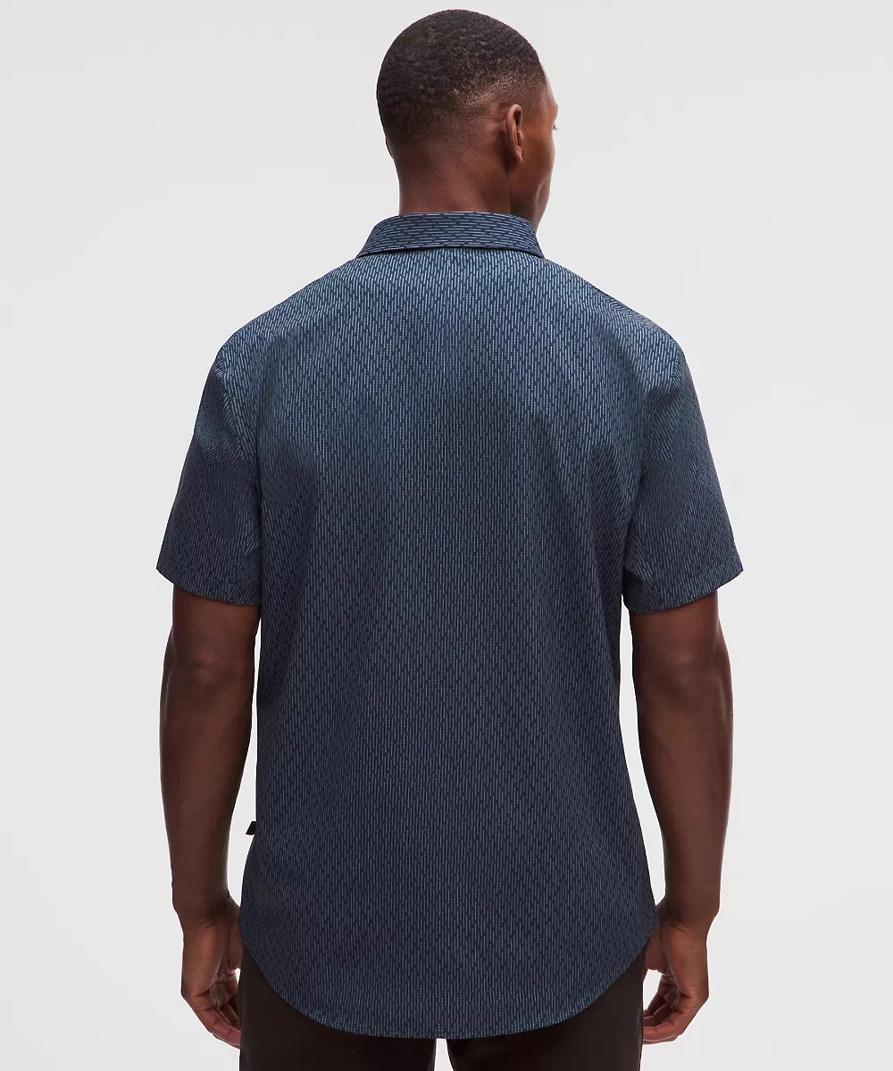 Chemise manches courtes Airing Easy — Grid Drift Navy Multi, view 3