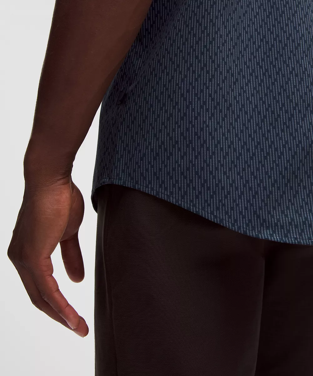Chemise manches courtes Airing Easy — Grid Drift Navy Multi, view 5