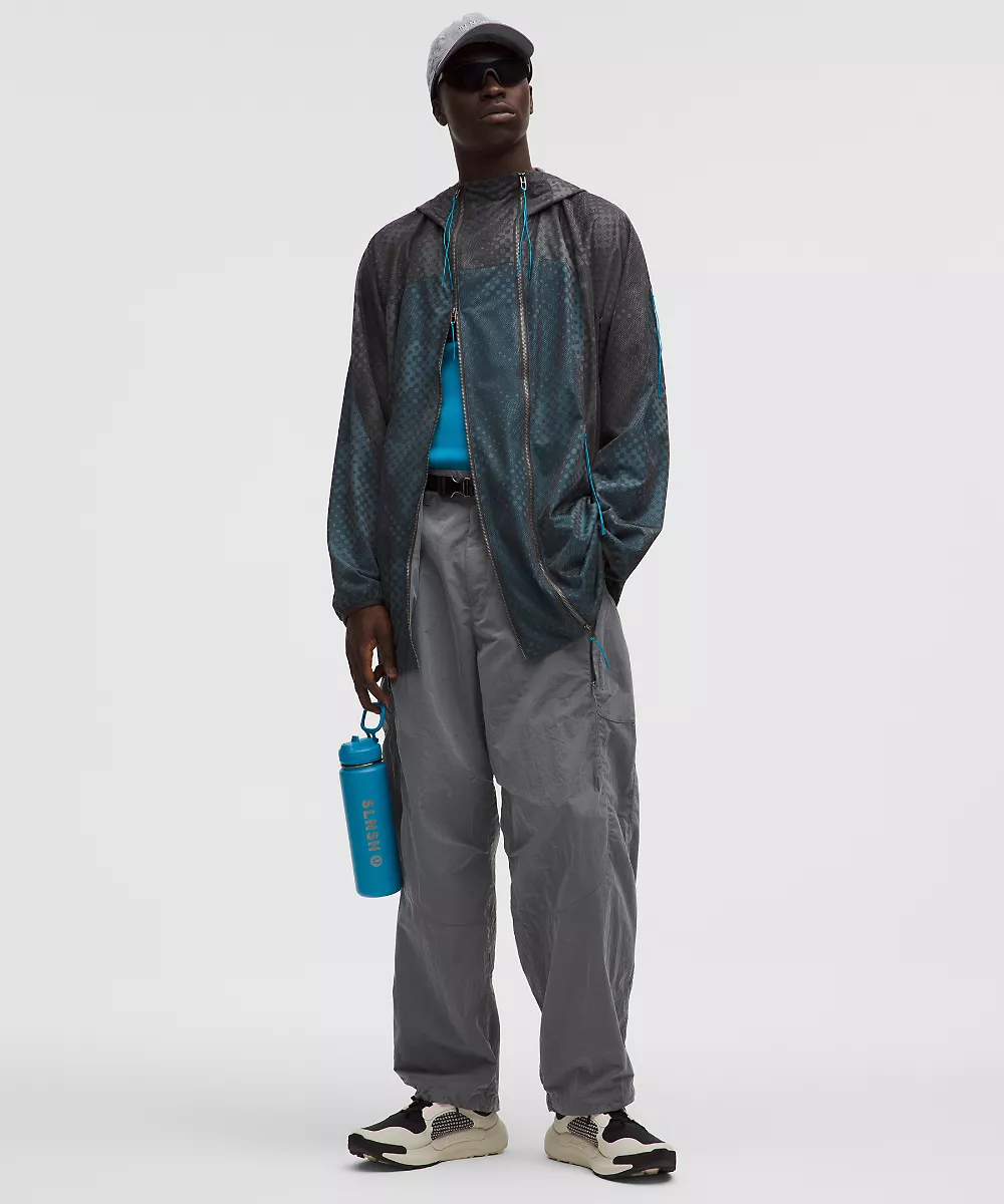 Veste tissée double zip *SLNSH Collection — From Afar Graphite Grey Asphalt Grey/Indian Ocean, view 2