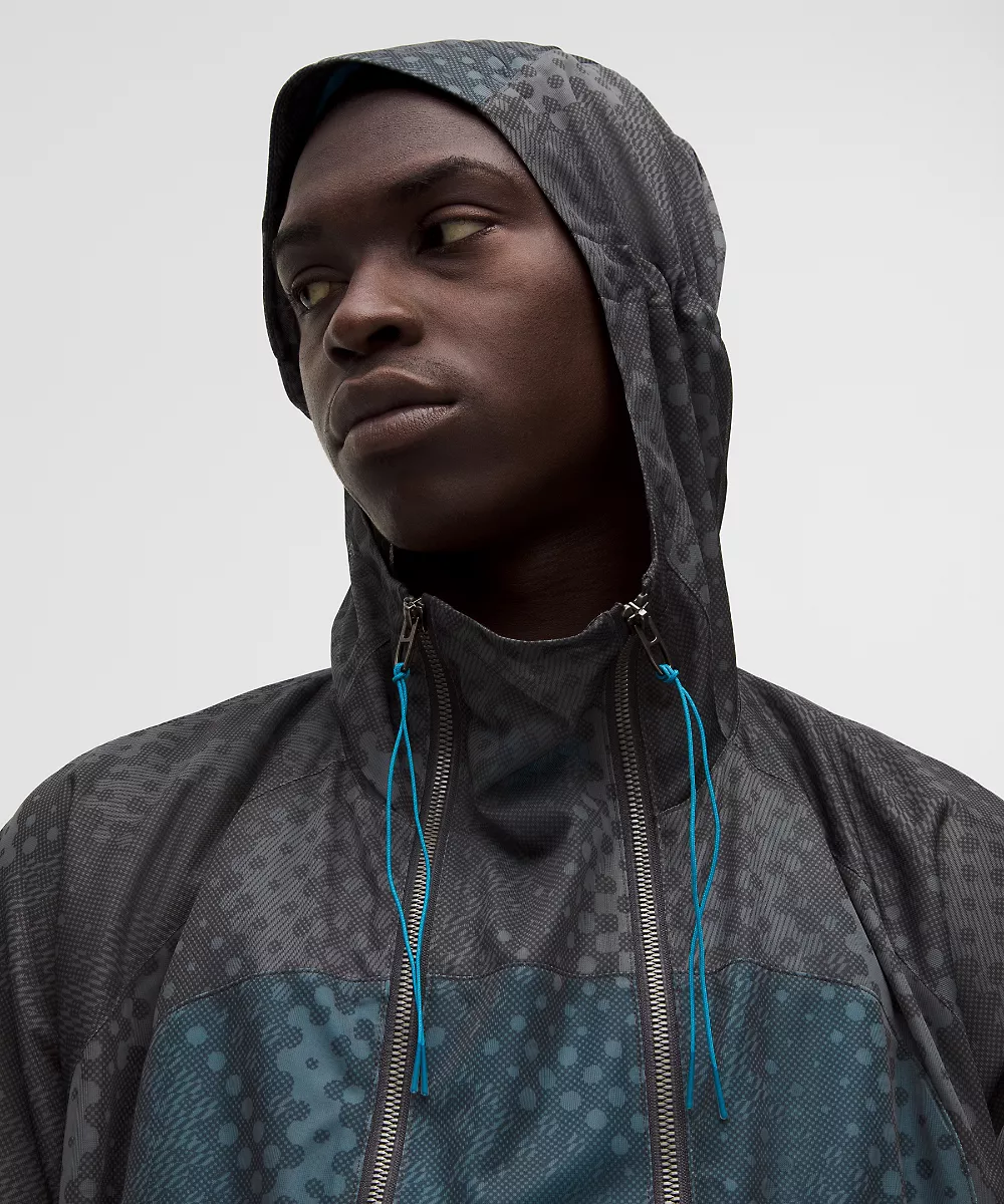 Veste tissée double zip *SLNSH Collection — From Afar Graphite Grey Asphalt Grey/Indian Ocean, view 4