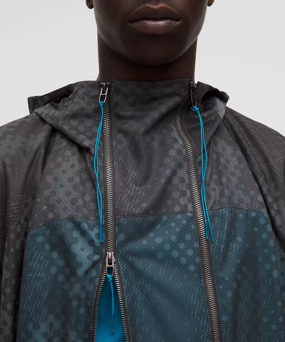 Veste tissée double zip *SLNSH Collection — From Afar Graphite Grey Asphalt Grey/Indian Ocean, view 5