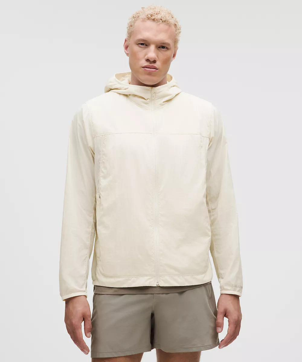 Coupe-vent de running grand froid InsulEight homme — Light Ivory, view 1