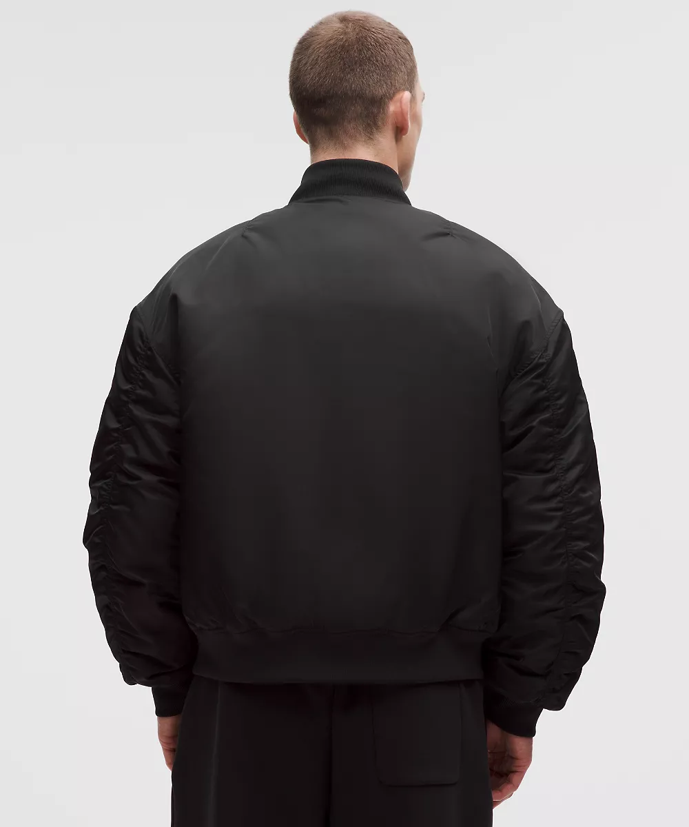 Blouson bomber réversible en duvet 600 — Black, view 3