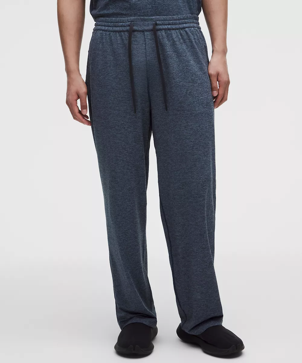 Pantalon en jersey doux coupe classique *Regular — Heathered True Navy/Heathered Shale Blue, view 2