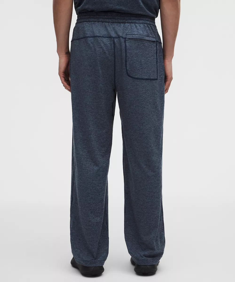 Pantalon en jersey doux coupe classique *Regular — Heathered True Navy/Heathered Shale Blue, view 3