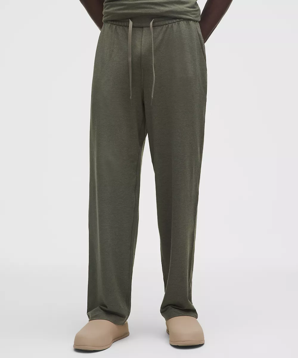 Pantalon en jersey doux coupe classique *Regular — Heathered Army Green/Heathered Willow Leaf, view 2